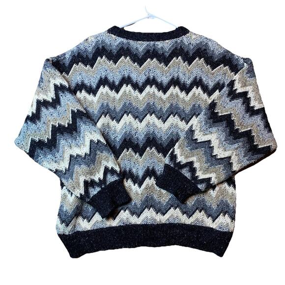 VTG Croft & Barrow Zig Zag Sweater Wool Blend Men’s L - Picture 2 of 5